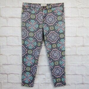 Rachel Roy Denim Jeans Size 31 Skinny Ankle Zip Pants Tribal Aztec Print